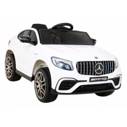 Mercedes Benz GLC63S dla dzieci, Biały SUV + Pilot + Napęd 4x4