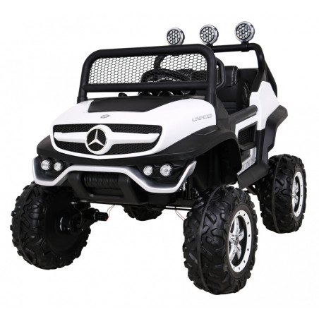 Mercedes Benz Unimog dla dzieci Biały + Napęd 4x4 + Pilot + Bagażnik + Wolny Start + MP3 LED