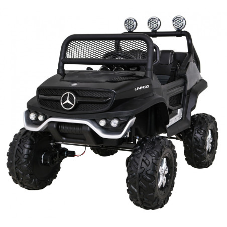 Mercedes Benz Unimog dla dzieci Czarny + Napęd 4x4 + Pilot + Bagażnik + Wolny Start + MP3 LED