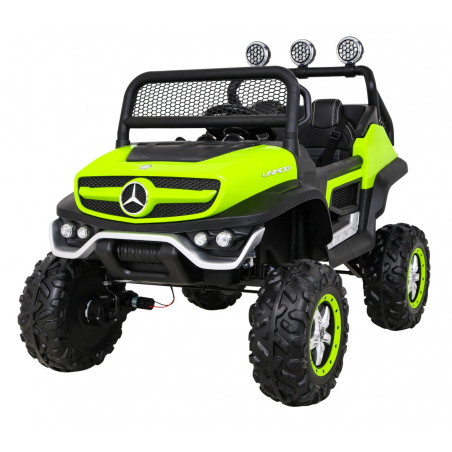Mercedes Benz Unimog dla dzieci Zielony + Napęd 4x4 + Pilot + Bagażnik + Wolny Start + MP3 LED