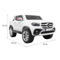Mercedes Benz X-Class dla dzieci Biały Pickup + Pilot + Napęd 4x4