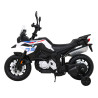 Motor BMW F850 GS na akumulator dla dzieci Biały + Kółka pomocnicze + Audio LED + Wolny Start + EVA