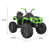 Quad ATV na akumulator dla dzieci Czarno-zielony + Koła EVA + Radio MP3 + LED + Wolny Start