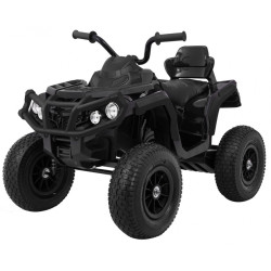 Quad ATV Air na akumulator dla dzieci Czarny + Koła pompowane + Radio MP3 + Wolny Start