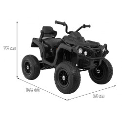 Quad ATV Air na akumulator dla dzieci Czarny + Koła pompowane + Radio MP3 + Wolny Start