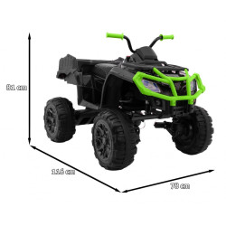 Quad XL ATV 2,4GHz na akumulator dla dzieci Czarno-Zielony + Pilot + Napęd 4x4 + Bagażnik + Wolny Start + EVA + Audio LED
