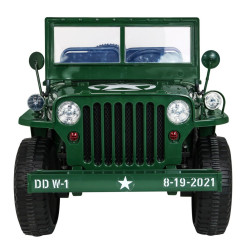 Autko Wojskowe Retro dla 3 dzieci Zielony Jeep Willys