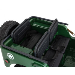 Autko Wojskowe Retro dla 3 dzieci Zielony Jeep Willys