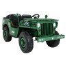 Autko Wojskowe Retro dla 3 dzieci Zielony Jeep Willys