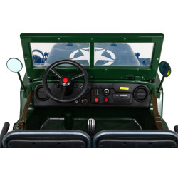 Autko Wojskowe Retro dla 3 dzieci Zielony Jeep Willys