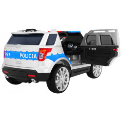 Auto SUV Policja na akumulator dla dzieci + Syreny + Światła + Megafon + Pilot