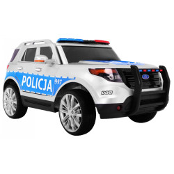 Auto SUV Policja na akumulator dla dzieci + Syreny + Światła + Megafon + Pilot