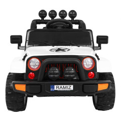 Auto Terenowe Full Time 4WD dla dzieci Biały + Napęd 4x4 + Pilot + Audio LED + Schowek