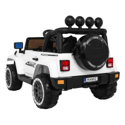 Auto Terenowe Full Time 4WD dla dzieci Biały + Napęd 4x4 + Pilot + Audio LED + Schowek
