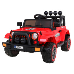 Auto Terenowe Full Time 4WD dla dzieci Czerwony + Napęd 4x4 + Pilot + Audio LED + Schowek