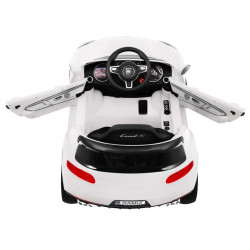 Autko Turbo-S na akumulator dla dzieci Biały + Pilot + Wolny Start + Koła EVA + Radio MP3