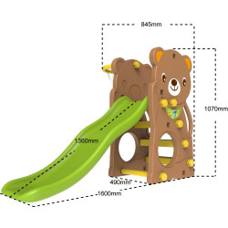 Zjeżdżalnia ogrodowa 3w1 Huśtawka Koszykówka dla dzieci Miś