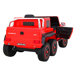 Mercedes G63 AMG Autko na akumulator Czerwony + Pilot + 6 kół EVA + Wolny Start + MP3 LED