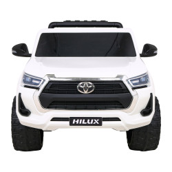 Toyota Hilux na akumulator dla dzieci Biały Pickup + Napęd 4x4 + Pilot + 2 bagażniki