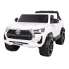 Toyota Hilux na akumulator dla dzieci Biały Pickup + Napęd 4x4 + Pilot + 2 bagażniki
