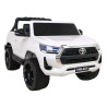 Toyota Hilux na akumulator dla dzieci Biały Pickup + Napęd 4x4 + Pilot + 2 bagażniki