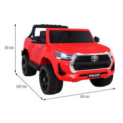Toyota Hilux na akumulator dla dzieci Czerwony Pickup + Napęd 4x4 + Pilot