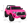 Toyota Hilux na akumulator dla dzieci, Różowy Pickup + Napęd 4x4 + Pilot