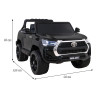 Toyota Hilux na akumulator dla dzieci Czarny Pickup + Napęd 4x4 + Pilot
