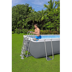 Basen stelażowy Power Steel 488x244x122 Szary 16x8FT BESTWAY 6w1