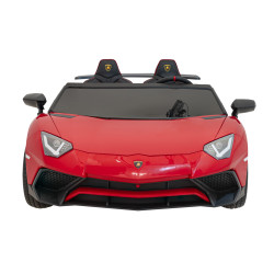 Auto Lamborghini Aventador SV na akumulator dla 2 dzieci Czerwony + Pilot 2,4 GHz + Pianka EVA + Audio LED