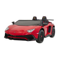Auto Lamborghini Aventador SV na akumulator dla 2 dzieci Czerwony + Pilot 2,4 GHz + Pianka EVA + Audio LED