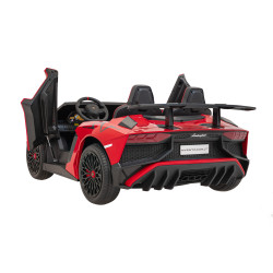 Auto Lamborghini Aventador SV na akumulator dla 2 dzieci Czerwony + Pilot 2,4 GHz + Pianka EVA + Audio LED