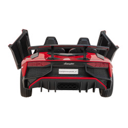 Auto Lamborghini Aventador SV na akumulator dla 2 dzieci Czerwony + Pilot 2,4 GHz + Pianka EVA + Audio LED