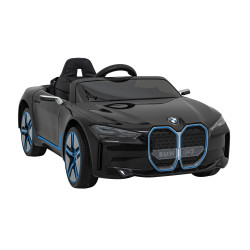 Autko BMW i4 na akumulator dla dzieci Czarny + Wolny Start + EVA + Ekoskóra + Audio LED + Pilot
