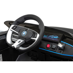 Autko BMW i4 na akumulator dla dzieci Czarny + Wolny Start + EVA + Ekoskóra + Audio LED + Pilot