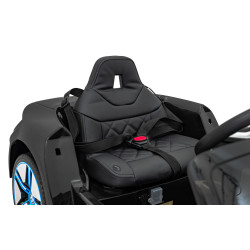 Autko BMW i4 na akumulator dla dzieci Czarny + Wolny Start + EVA + Ekoskóra + Audio LED + Pilot
