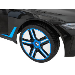 Autko BMW i4 na akumulator dla dzieci Czarny + Wolny Start + EVA + Ekoskóra + Audio LED + Pilot
