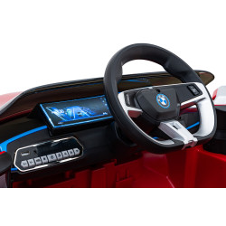 Autko BMW i4 na akumulator dla dzieci Czerwony + Wolny Start + EVA + Ekoskóra + Audio LED + Pilot