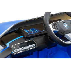 Autko BMW i4 na akumulator dla dzieci Niebieski + Wolny Start + EVA + Ekoskóra + Audio LED + Pilot