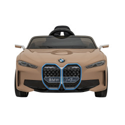Autko BMW i4 na akumulator dla dzieci Złoty + Wolny Start + EVA + Ekoskóra + Audio LED + Pilot