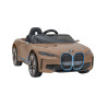 Autko BMW i4 na akumulator dla dzieci Złoty + Wolny Start + EVA + Ekoskóra + Audio LED + Pilot