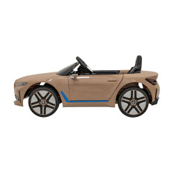 Autko BMW i4 na akumulator dla dzieci Złoty + Wolny Start + EVA + Ekoskóra + Audio LED + Pilot
