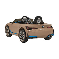 Autko BMW i4 na akumulator dla dzieci Złoty + Wolny Start + EVA + Ekoskóra + Audio LED + Pilot