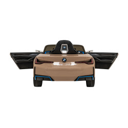 Autko BMW i4 na akumulator dla dzieci Złoty + Wolny Start + EVA + Ekoskóra + Audio LED + Pilot