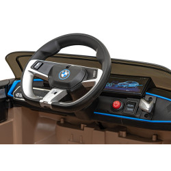Autko BMW i4 na akumulator dla dzieci Złoty + Wolny Start + EVA + Ekoskóra + Audio LED + Pilot