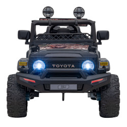 Toyota FJ Cruiser dla dzieci Czarny Liście + Pilot + Napęd 4x4 + Audio LED + EVA + Wolny Start