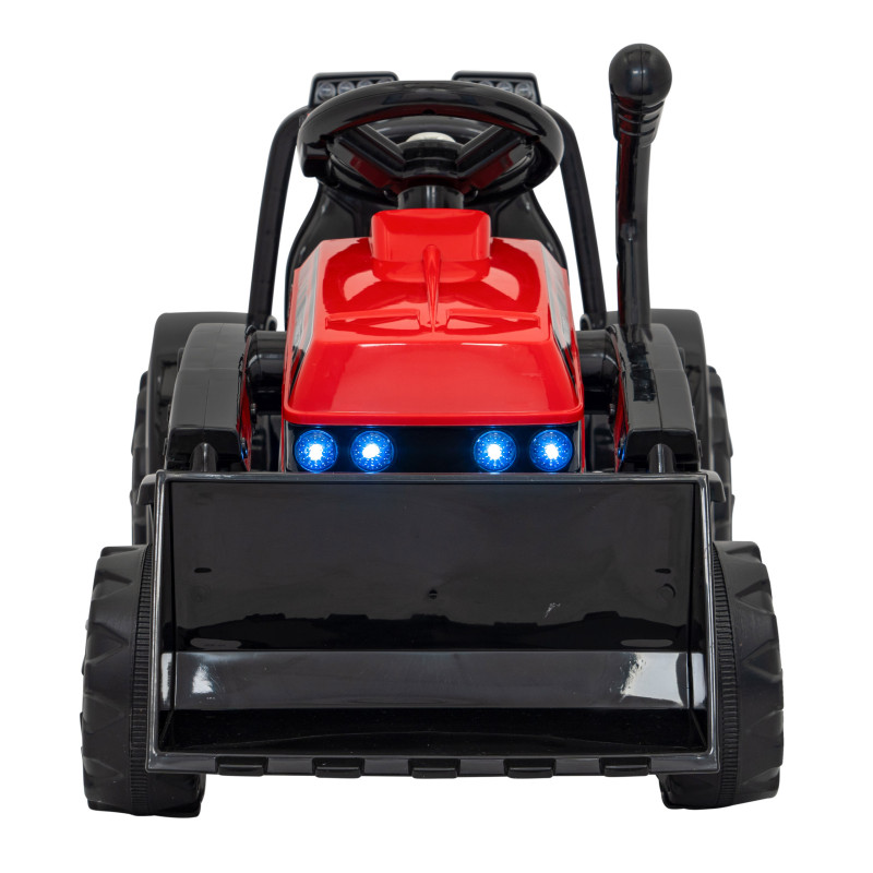 Traktor Spychacz G320 dla najmłodszych dzieci Czerwony + Ruchoma łyżka + Melodie + Klakson + Światła LED