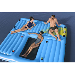 Duża dmuchana Wyspa do pływania Hydro-Force dla 5 osób BESTWAY + Zjeżdżalnia 365x295x77cm + Zjeżdżalnia