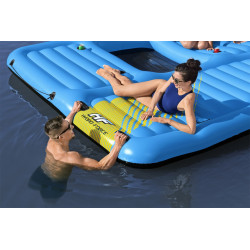 Duża dmuchana Wyspa do pływania Hydro-Force dla 5 osób BESTWAY + Zjeżdżalnia 365x295x77cm + Zjeżdżalnia