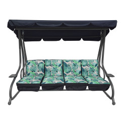 Ogromna Huśtawka Ogrodowa Siedzisko Plecionka 2x1 Liście Monstery